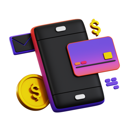 Paiement mobile  3D Icon