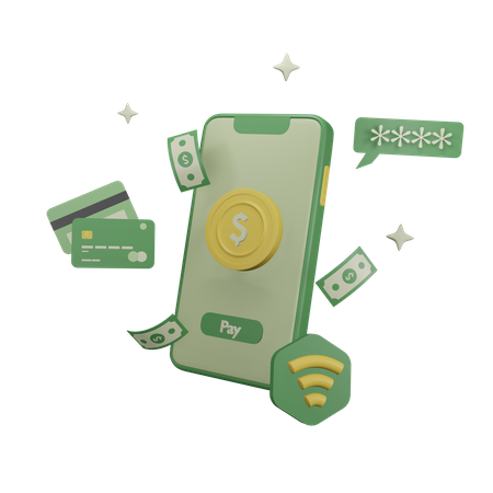 Paiement mobile  3D Icon