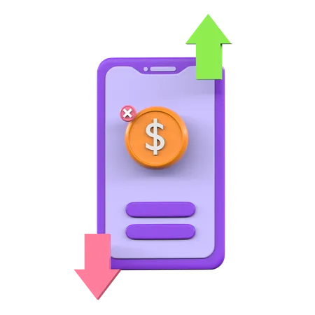 Paiement mobile en ligne  3D Icon