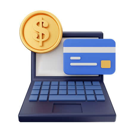 Paiement par carte en ligne  3D Icon