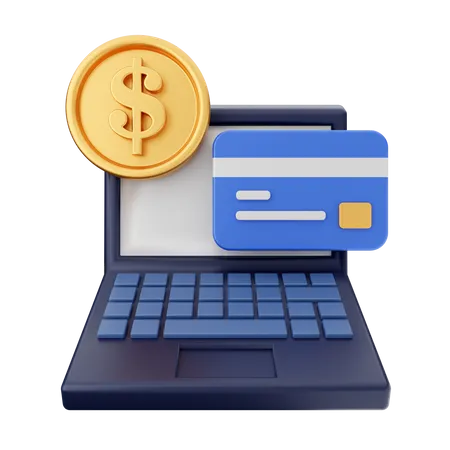 Paiement par carte en ligne  3D Icon