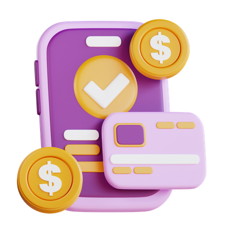 Paiement par carte mobile  3D Icon