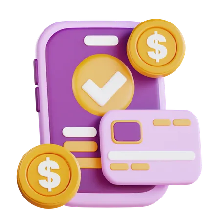 Paiement par carte mobile  3D Icon