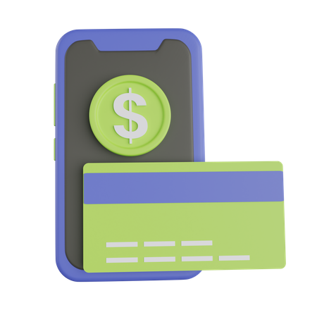 Paiement par carte mobile  3D Icon