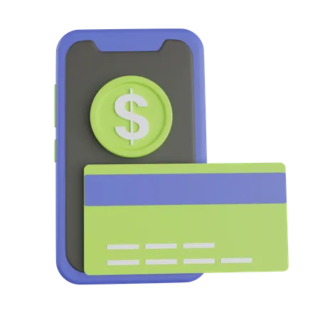 Paiement par carte mobile  3D Icon