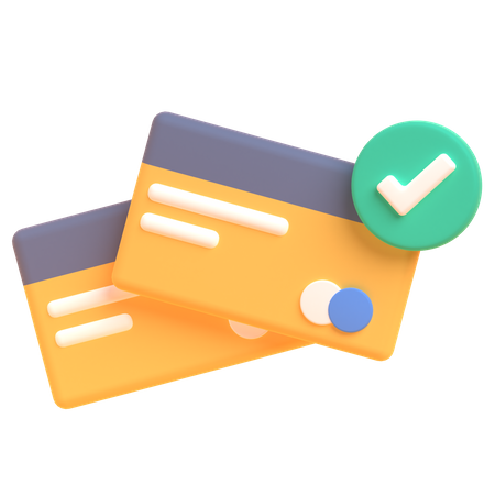 Paiement par carte réussi  3D Illustration