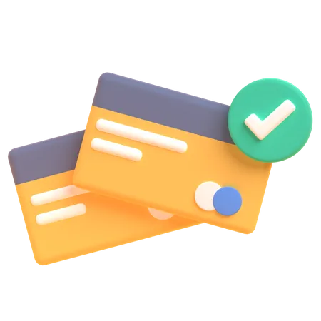 Paiement par carte réussi  3D Illustration