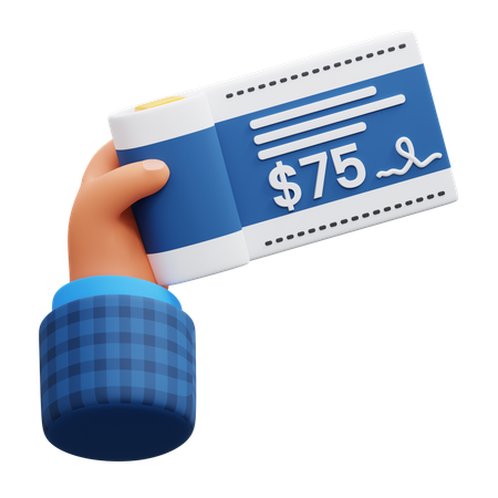 Paiement par chèque  3D Icon