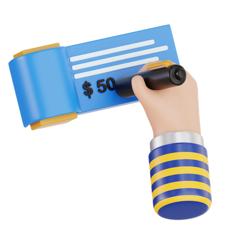 Paiement par chèque  3D Icon