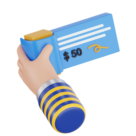 Paiement par chèque  3D Icon