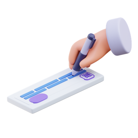 Paiement par chèque  3D Icon