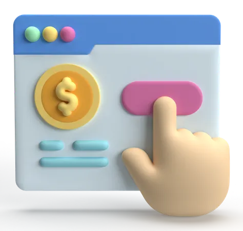Payer avec un clic  3D Icon