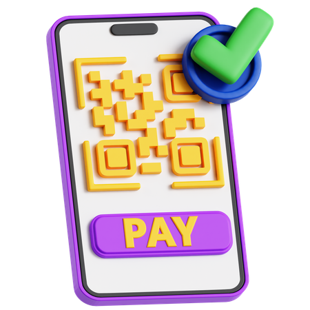 Paiement par code QR  3D Icon