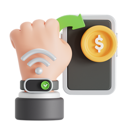 Paiement par montre intelligente  3D Icon