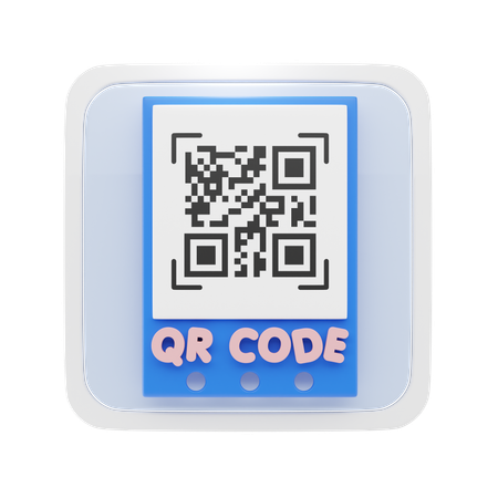 Paiement par code QR  3D Icon