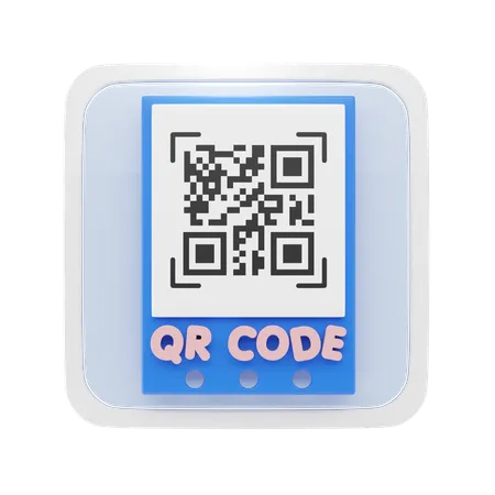 Paiement par code QR  3D Icon