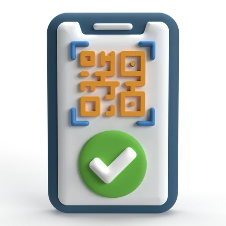 Paiement par code QR  3D Icon