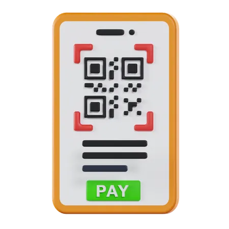 Paiement par code QR  3D Icon