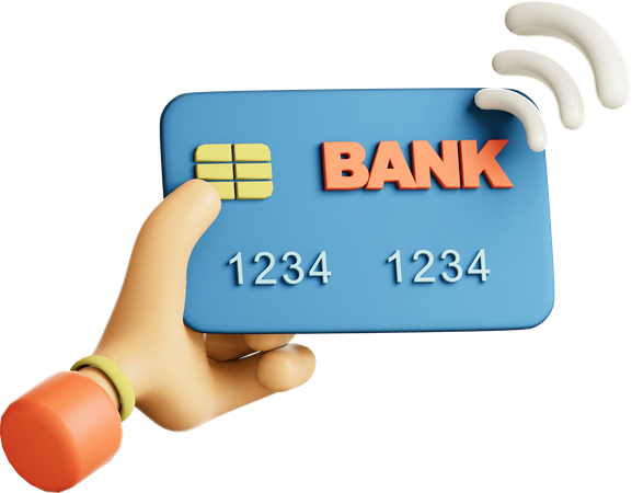 Paiement sans contact par carte de crédit  3D Icon