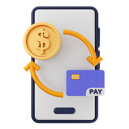 Paiement par smartphone  3D Icon