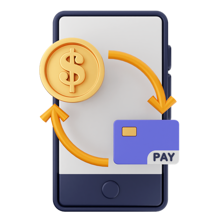 Paiement par smartphone  3D Icon