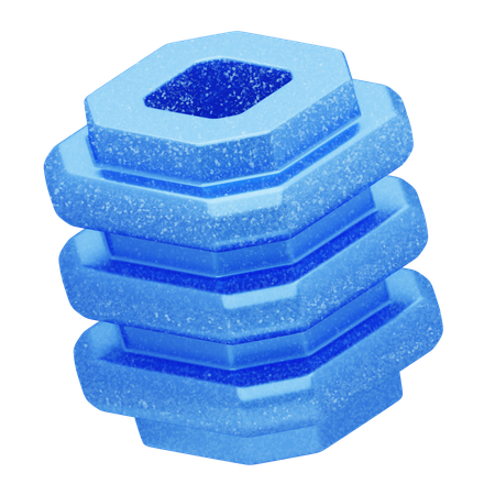 Couches de cristal bleu abstrait scintillant  3D Icon