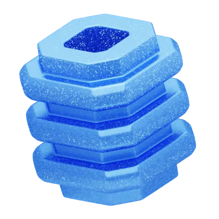 Couches de cristal bleu abstrait scintillant  3D Icon