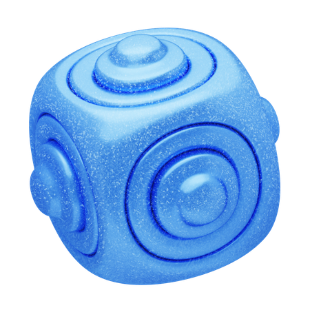 Cube concentrique bleu abstrait pailleté  3D Icon