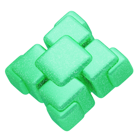 Grappe cubique abstraite à paillettes menthe  3D Icon