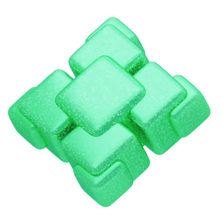 Grappe cubique abstraite à paillettes menthe  3D Icon