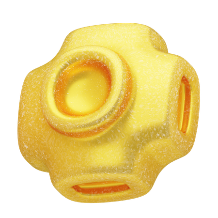 Noyau d'orbe jaune rayonnant abstrait scintillant  3D Icon