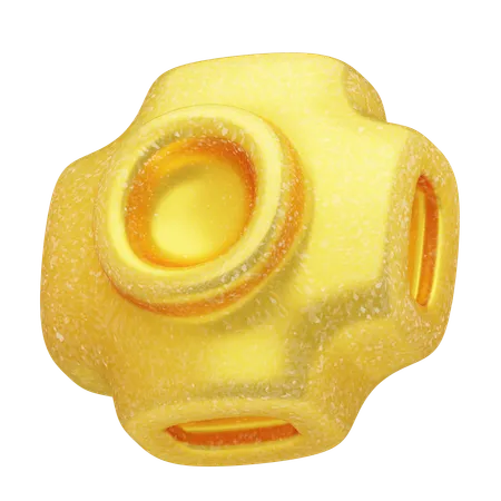 Noyau d'orbe jaune rayonnant abstrait scintillant  3D Icon