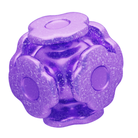 Cube floral violet abstrait pailleté  3D Icon