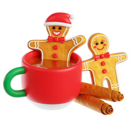 Pain d'épices et chocolat chaud  3D Icon