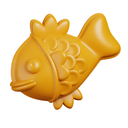 Pain en forme de poisson  3D Icon