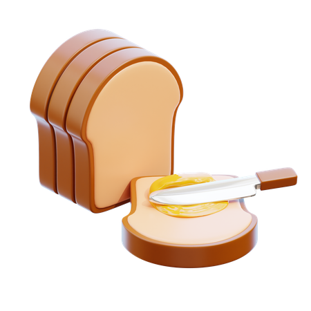 Pain et jambon  3D Icon