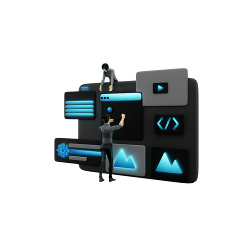 Painel da web  3D Illustration