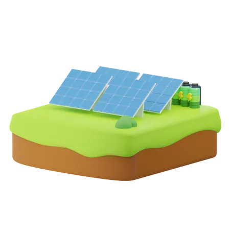 Painel solar  3D Illustration