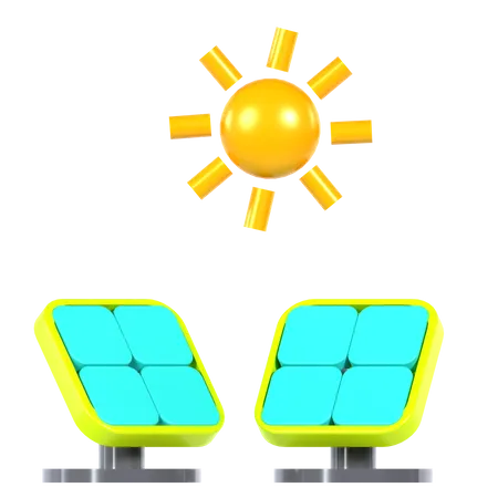 Icone 3 D De Energia Solar Bom Para Design Ecologico 3D Icon