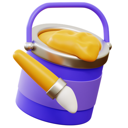 Paint and brush  3D Icon