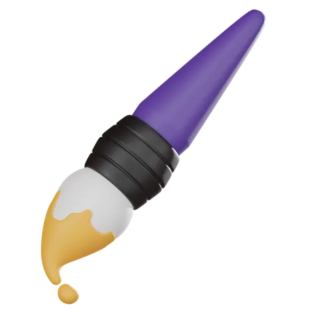Paintbrush Essential Tool For Artists And Designers Ideal For Conveying Essence Of Visual Expression And Artistic Craftsmanship 3 D Render Illustration 3D Icon