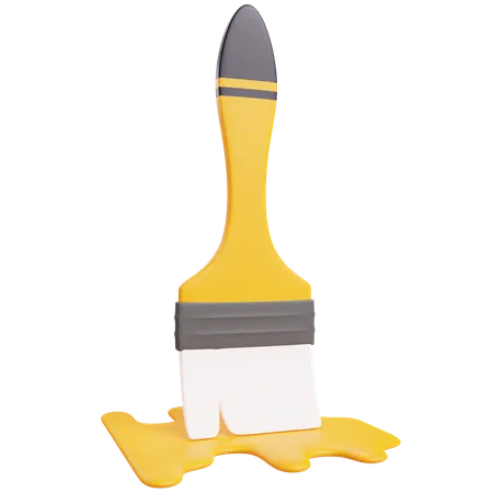 3 D Paint Brush With Isolated Background 3D Icon