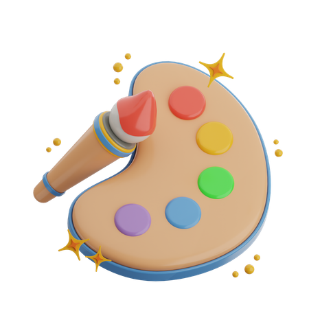 Paint Brush Pallete  3D Icon