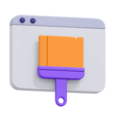 Paint Brush Window  3D Icon