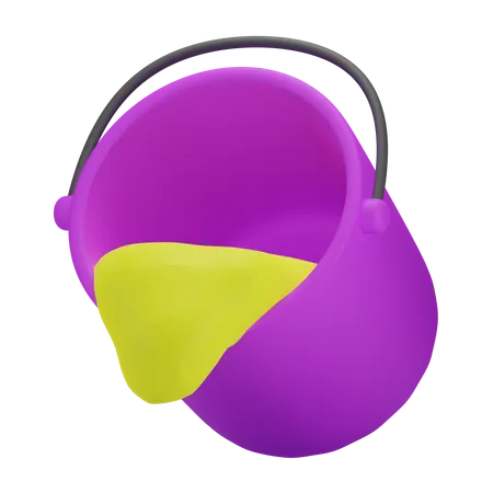 Paint Bucket 3 D Design Thinking 3D Icon