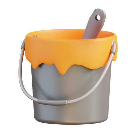 3 D Illustration Of Paint Can And Paint Brush 3D Icon