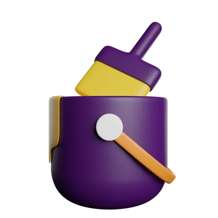 Paint Bucket Color 3D Icon