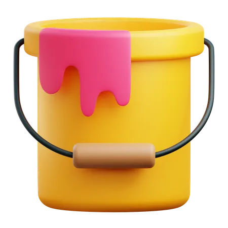 3 D Paint Bucket With Transparent Background 3D Icon