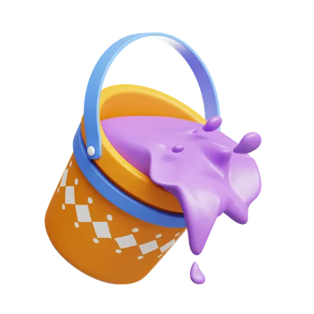 Paint Color Bucket  3D Icon