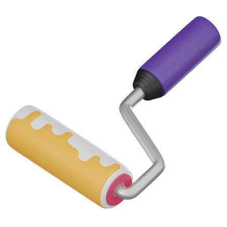 Transform Spaces Of Paint Roller Symbol Of Creativity And Home Renovation Perfect For DIY Projects Interior Design And Artistic Concepts 3 D Render Illustration 3D Icon